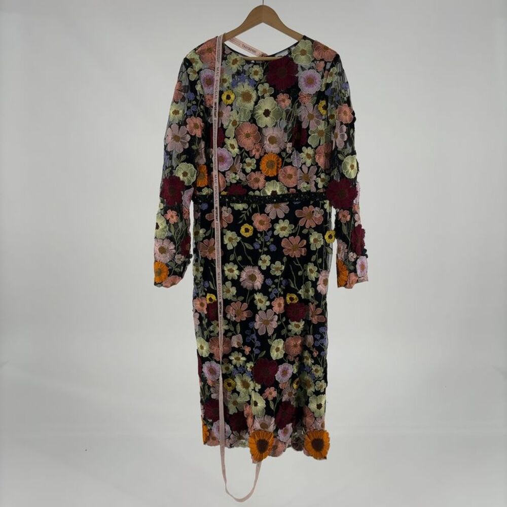 Mac Duggal High Neck Floral Embellished Dress